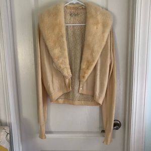 Gorgeous Antique Fur Cashmere Cartigan